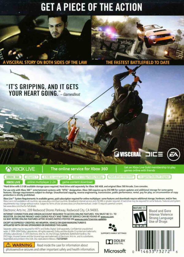 Hra Battlefield: Hardline pro XBOX 360 X360 konzole