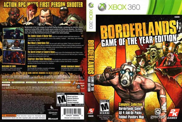 Hra Borderlands (GAME OF THE YEAR EDITION) pro XBOX 360 X360 konzole