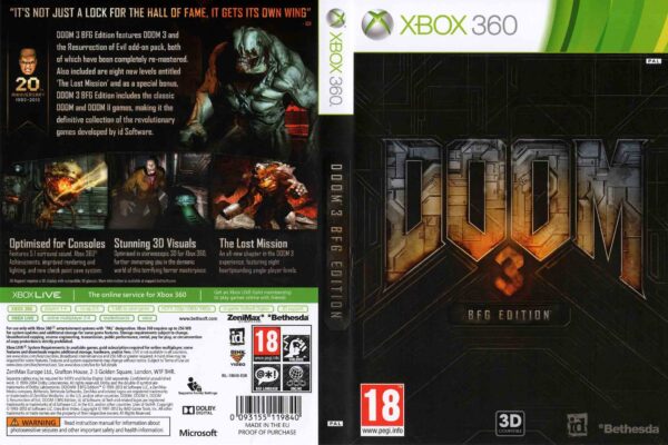 Hra Doom 3 (BFG edition) pro XBOX 360 X360 konzole