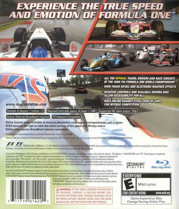 Hra F1 Formula One Championship edition pro PS3 Playstation 3 konzole