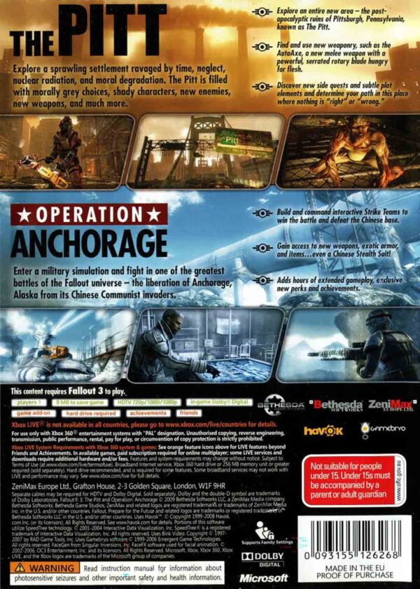 Hra Fallout 3 Game Add-On Pack: The Pitt and Operation Anchorage pro XBOX 360 X360 konzole