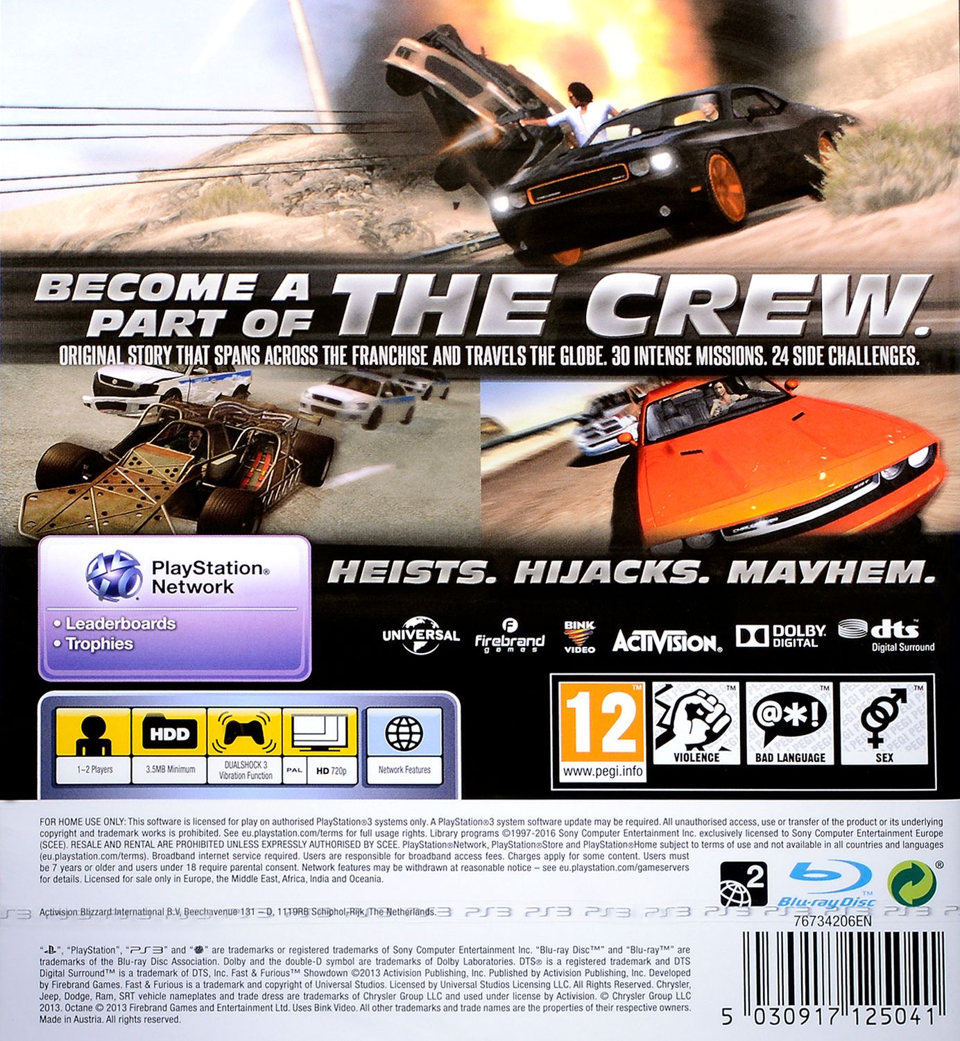 Hra Fast & Furious: Showdown pro PS3 Playstation 3 konzole