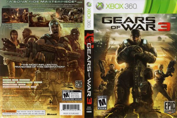 Hra Gears Of War 3 (kód ke stažení) pro XBOX 360 X360 konzole