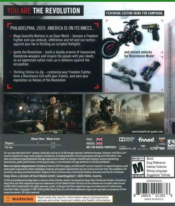 Hra Homefront: The Revolution pro XBOX ONE XONE X1 konzole