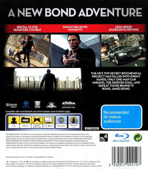 Hra James Bond 007: Blood Stone pro PS3 Playstation 3 konzole