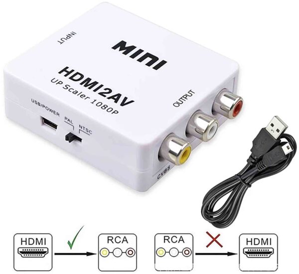 Konvertor z HDMI na CINCH RCA AV adaptér bílý příslušenství