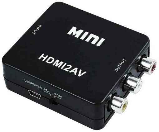 Konvertor z HDMI na CINCH RCA AV adaptér černý příslušenství