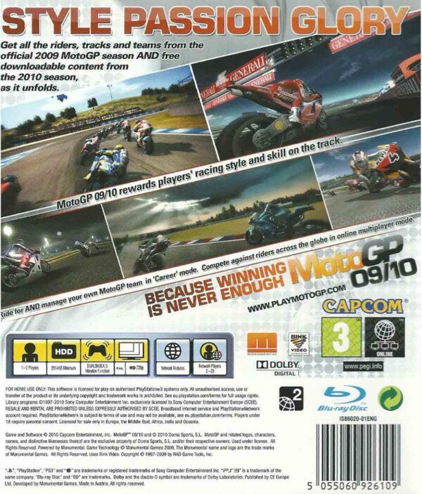 Hra Moto GP 09/10 pro PS3 Playstation 3 konzole