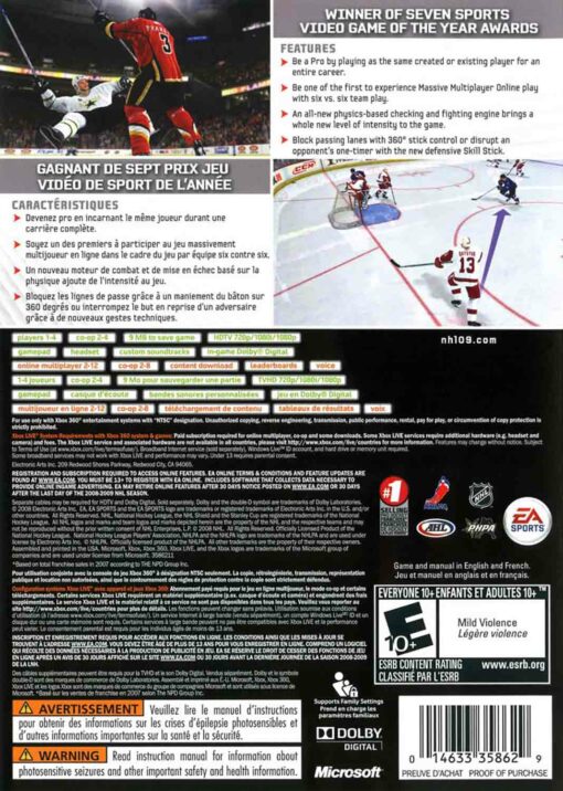 Hra NHL 09 pro XBOX 360 X360 konzole