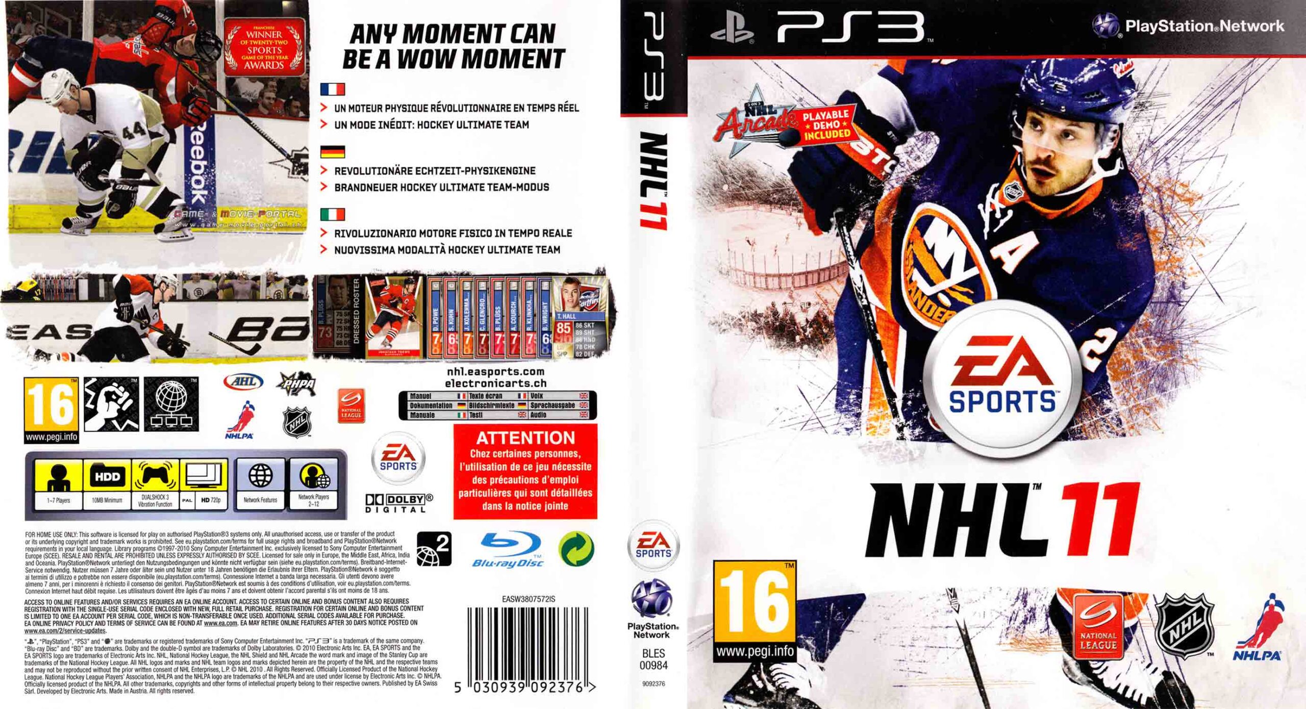 Hra NHL 11 pro PS3 Playstation 3 konzole