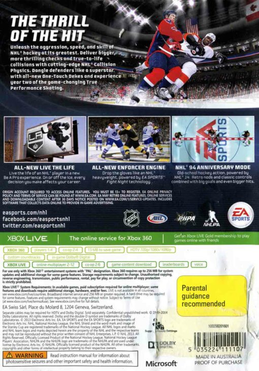 Hra NHL 14 pro XBOX 360 X360 konzole