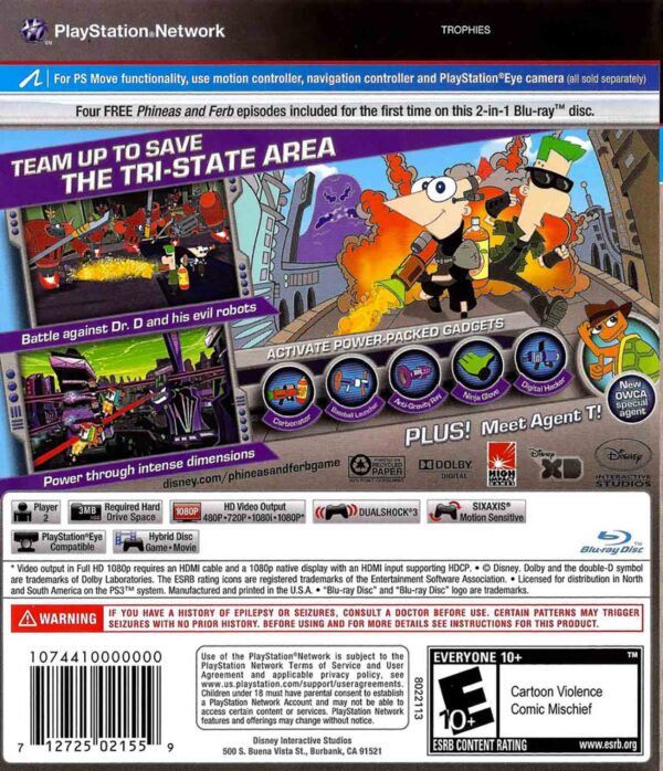 Hra Phineas And Ferb Across The 2nd Dimension pro PS3 Playstation 3 konzole