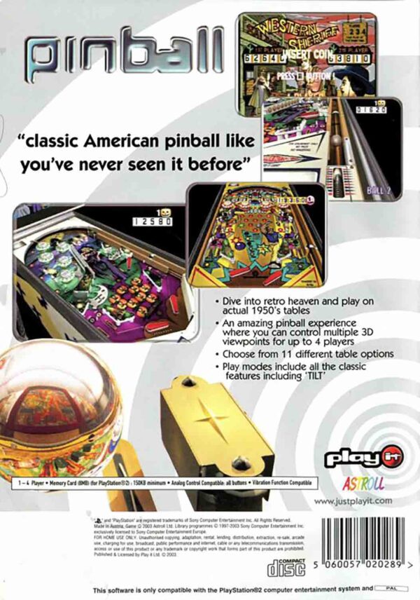 Hra Play It Pinball pro PS2 Playstation 2 konzole