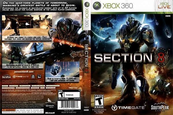 Hra Section 8 pro XBOX 360 X360 konzole