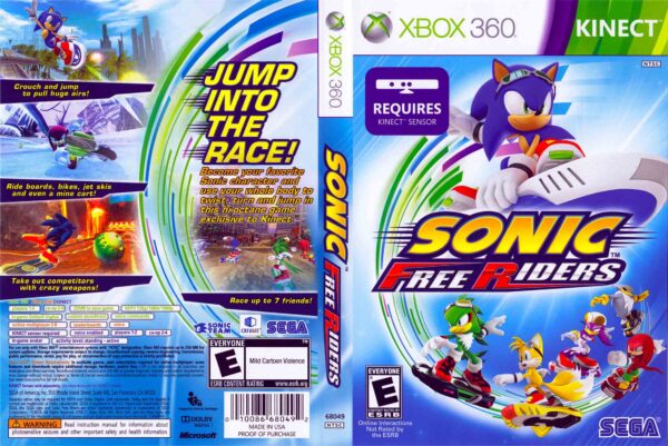 Hra Sonic Free Riders pro XBOX 360 X360 konzole