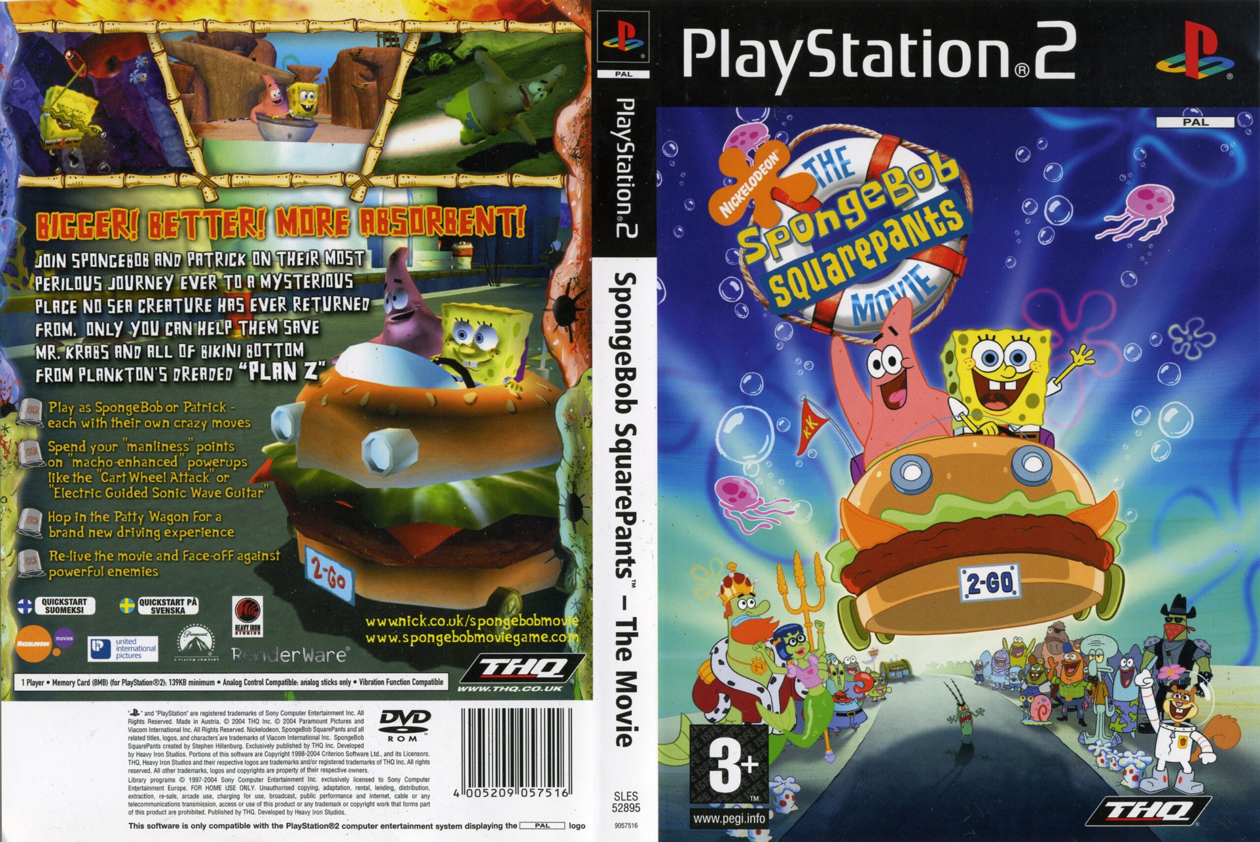 Hra SpongeBob SquarePants: The Movie pro PS2 Playstation 2 konzole