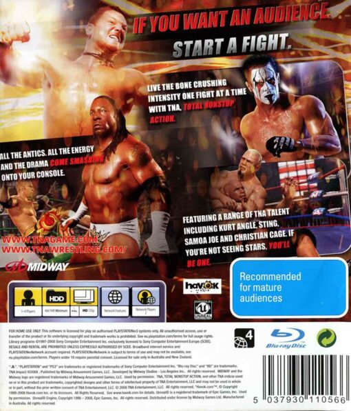 Hra TNA iMPACT! Total Nonstop Action Wrestling pro PS3 Playstation 3 konzole