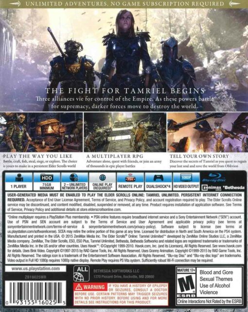 Hra The Elder Scrolls Online (Tamriel unlimited edition) pro PS4 Playstation 4 konzole