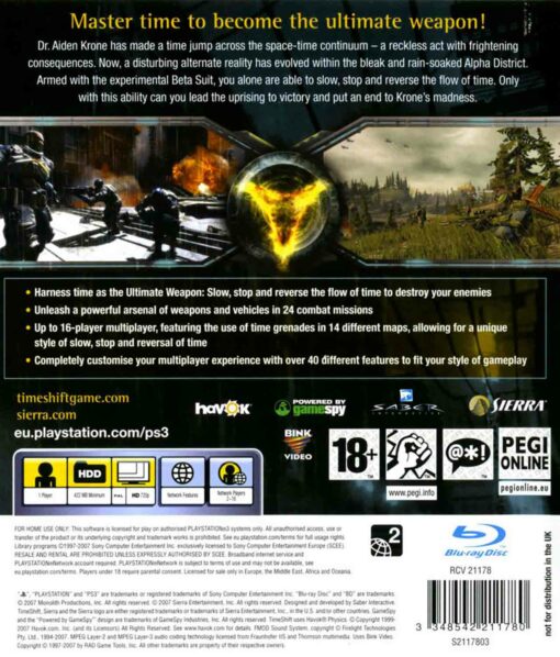 Hra Timeshift pro PS3 Playstation 3 konzole