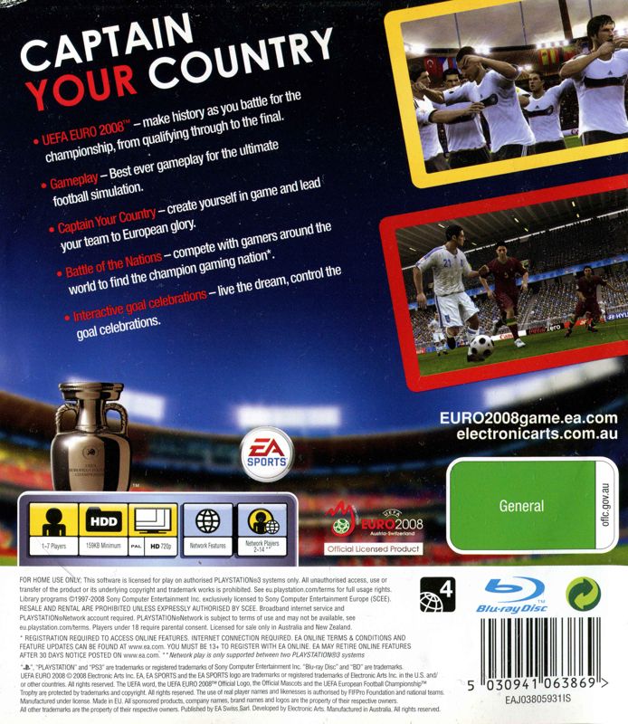 Hra UEFA Euro 2008 pro PS3 Playstation 3 konzole