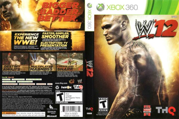 Hra WWE 12 pro XBOX 360 X360 konzole