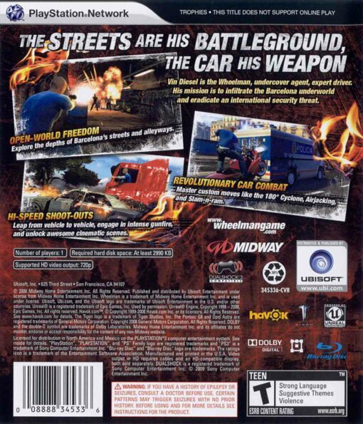 Hra Wheelman pro PS3 Playstation 3 konzole