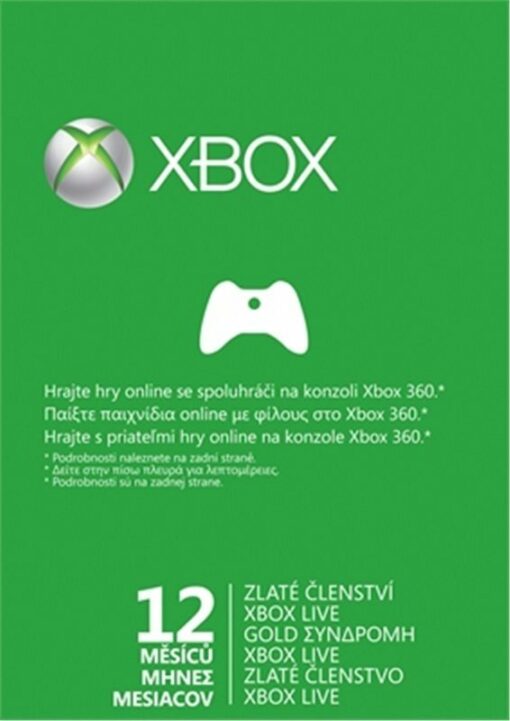 Xbox Live Gold - 12 měsíců příslušenství
