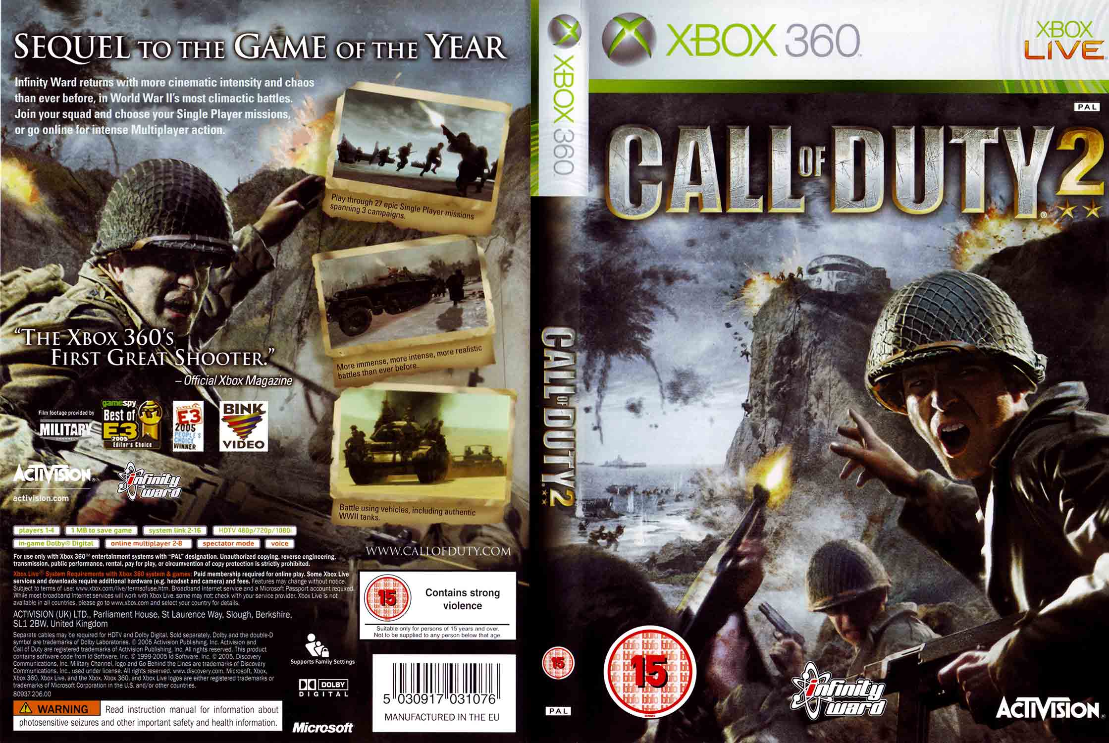 Call of Duty 2 pro Xbox 360 — válečná hra