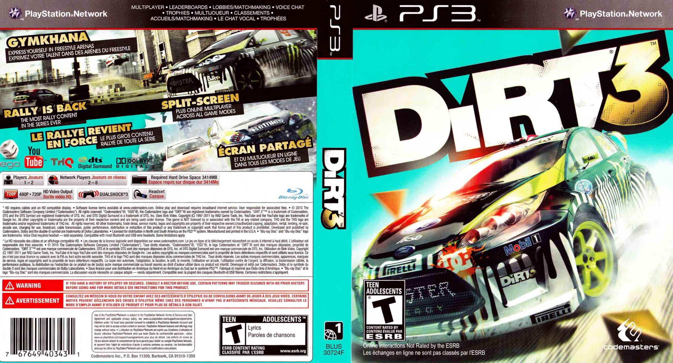 Colin McRae: DiRT 3 pro PS3 — závoďačka