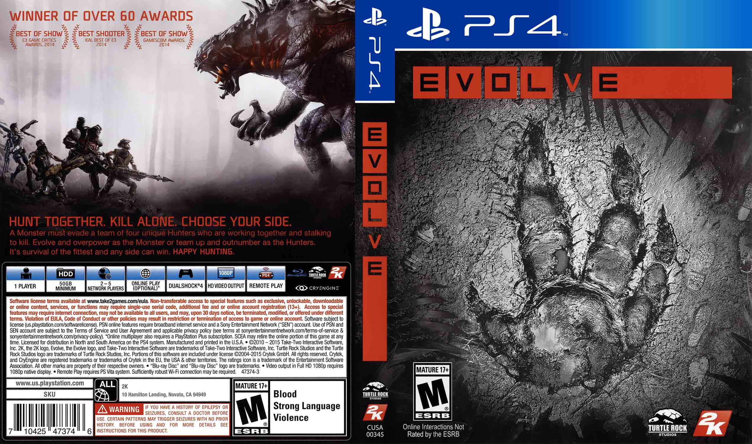 Evolve PS4 — multiplayer 4 proti 1