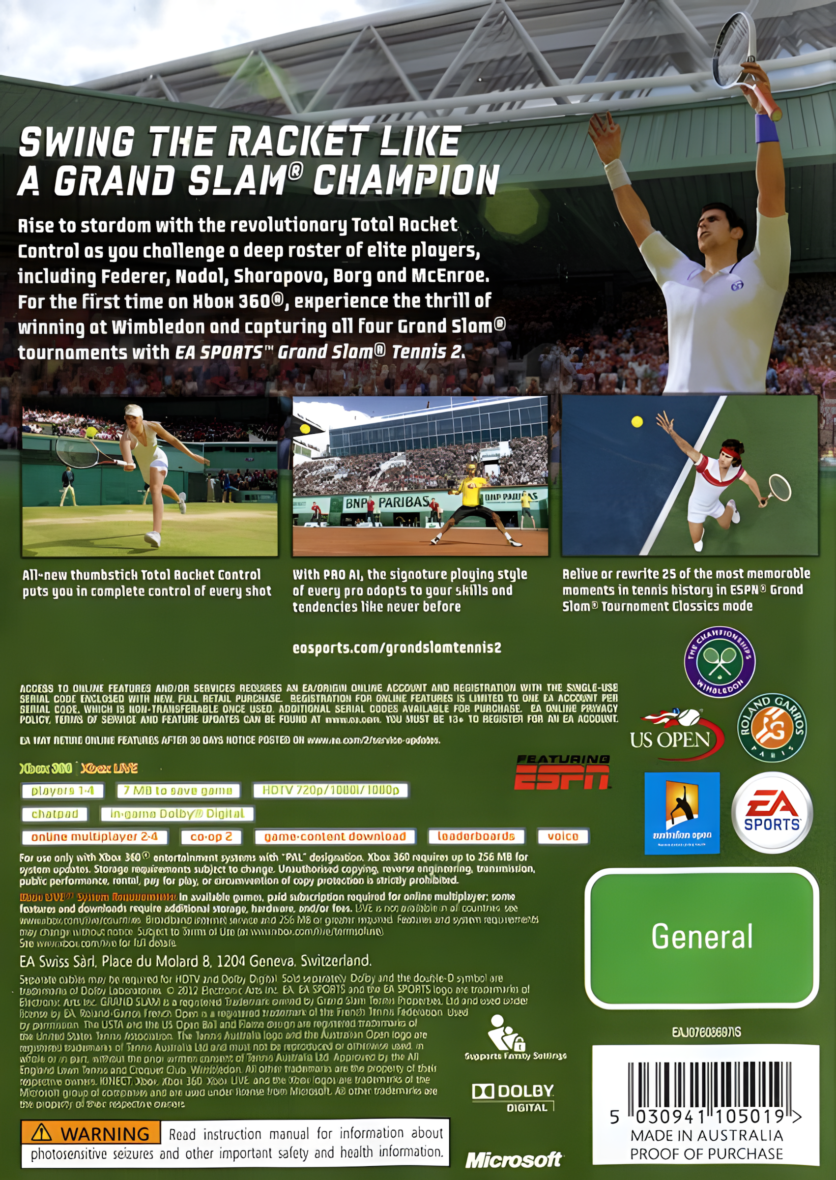 Grand Slam Tennis 2 pro XBOX 360 — pro dva hráče
