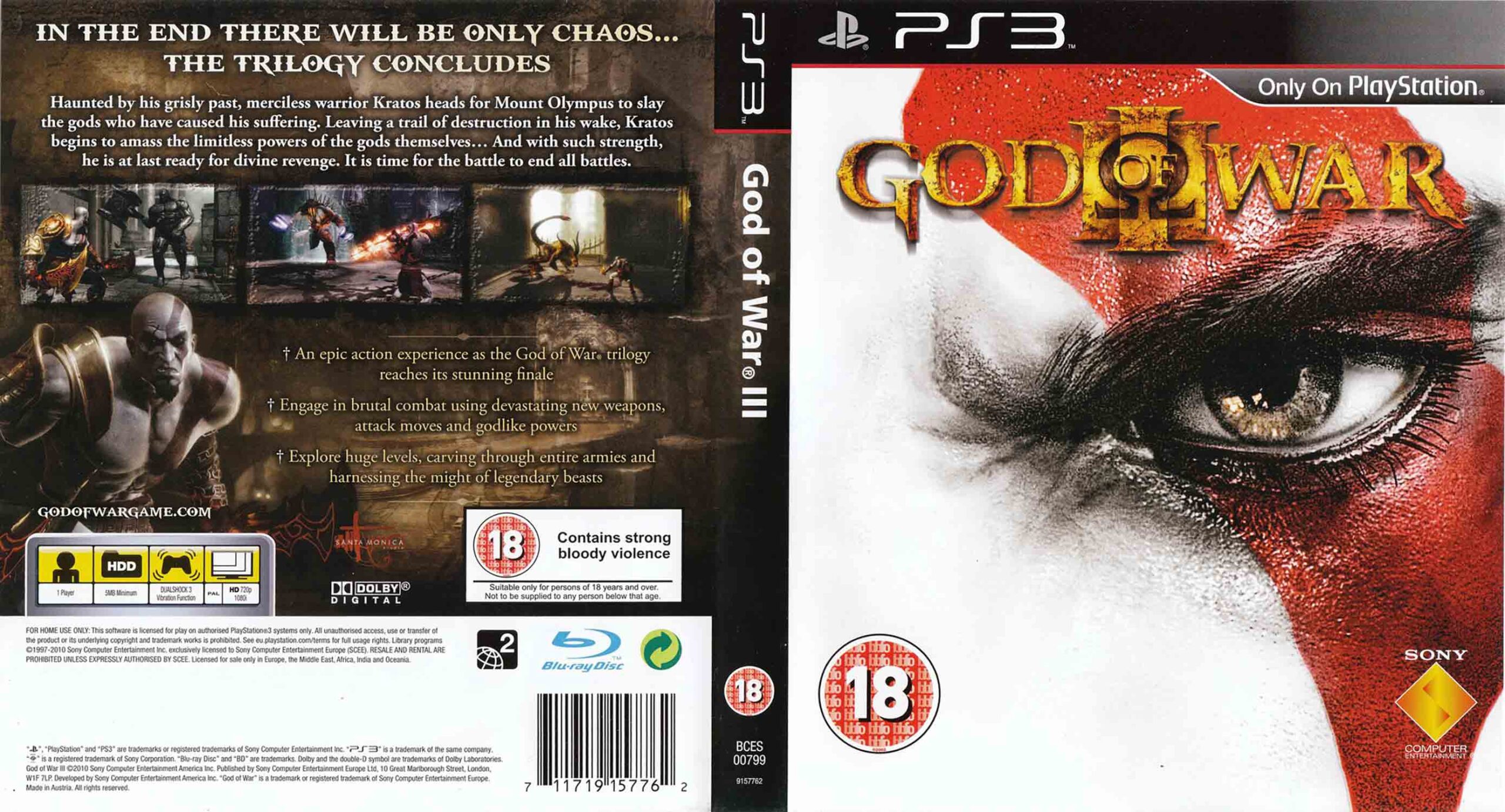 Hra God of War III (3) pro PS3 Playstation 3 konzole - PLAYSTATION 3