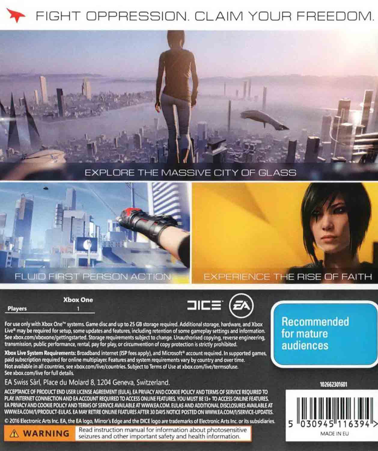Hra Mirror's Edge Catalyst pro XBOX ONE XONE X1 konzole - XBOX ONE