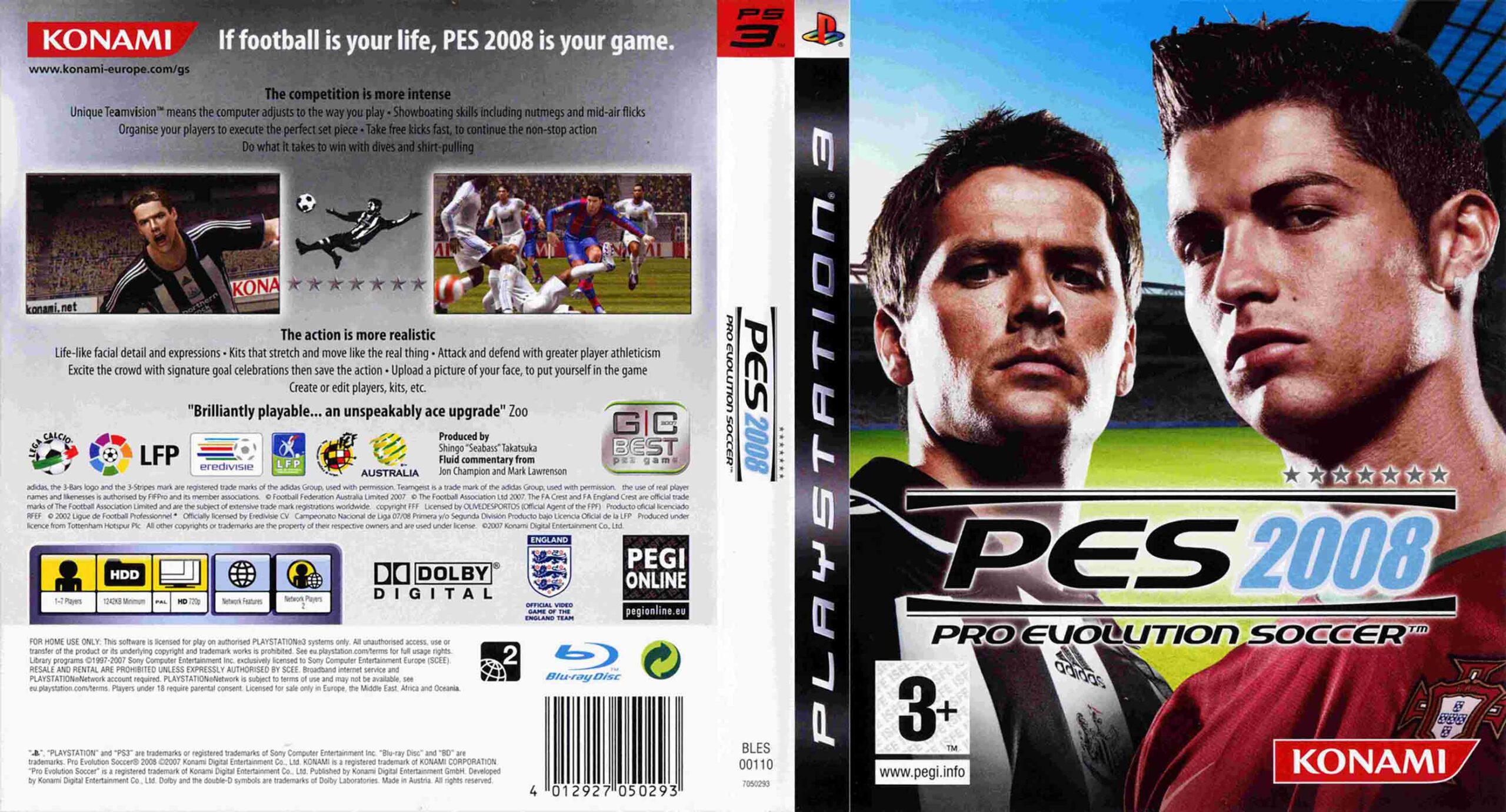 Hra Pro Evolution Soccer 2008 (PES 2008) pro PS3 Playstation 3 konzole - PLAYSTATION 3