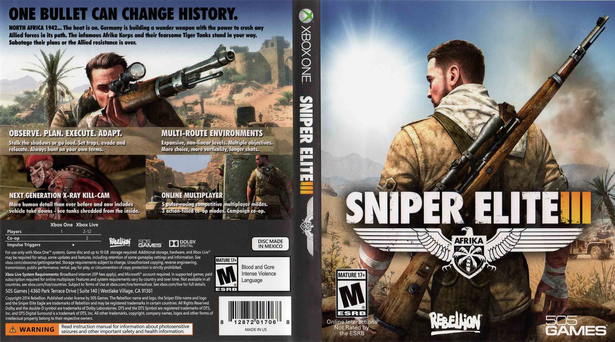Sniper Elite III XBOX ONE — druhá světová válka