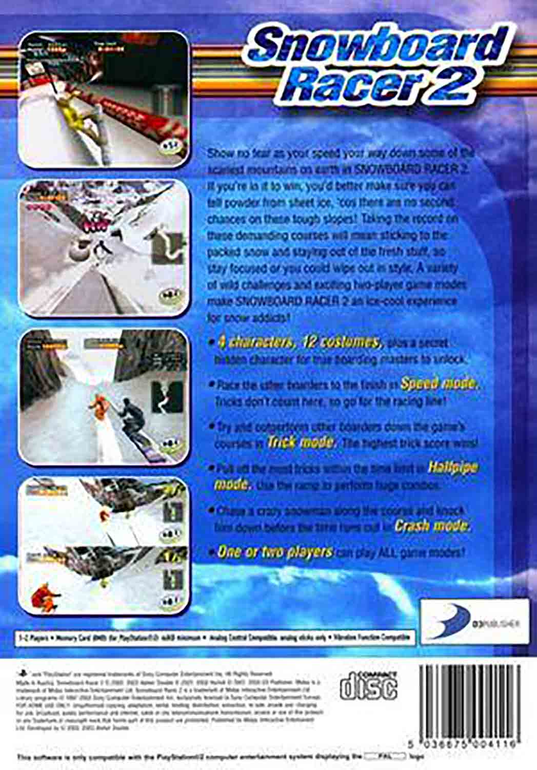 Snowboard Racer 2 pro PS2 — závodní hra