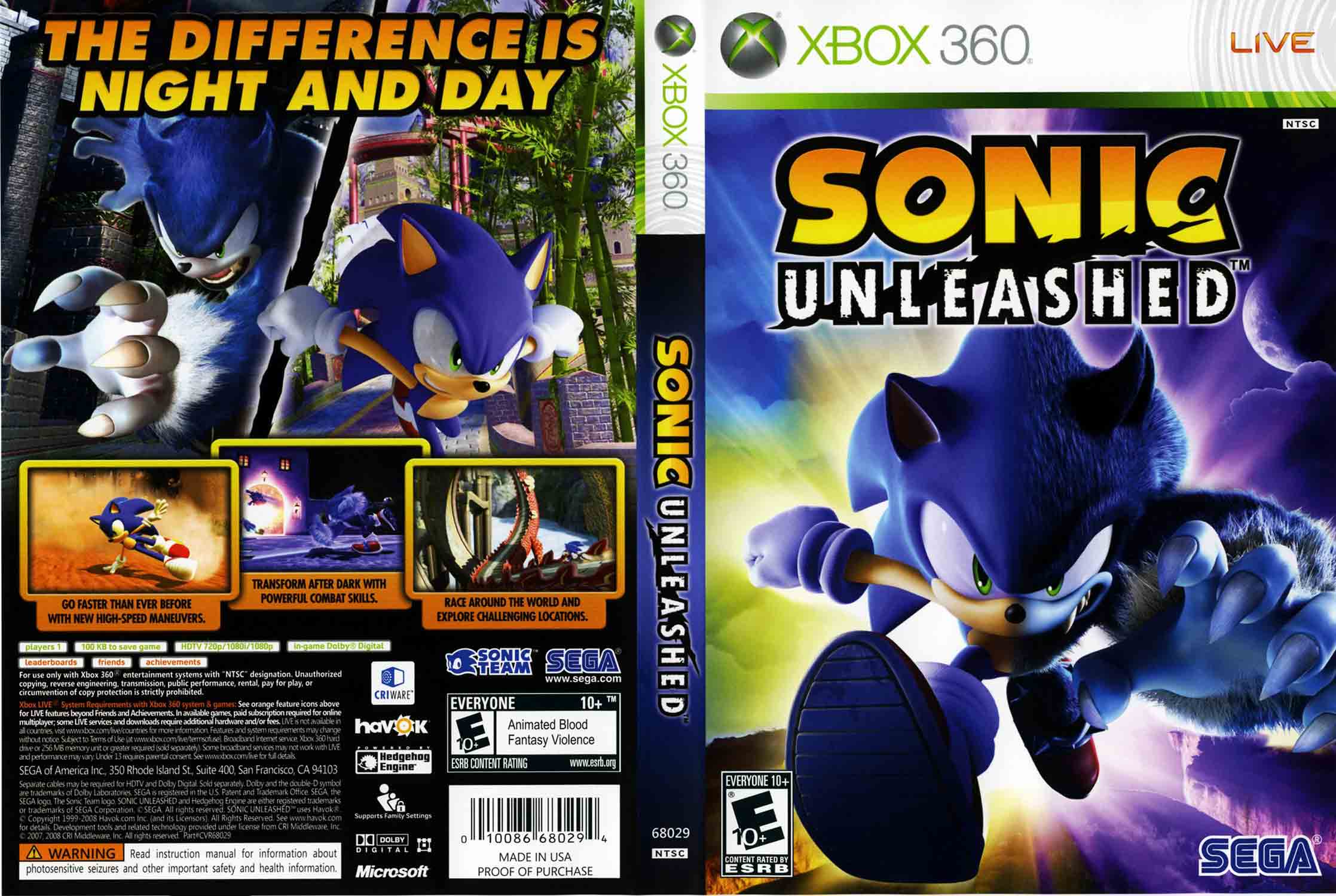 Sonic Unleashed pro Xbox 360 — hra pro děti