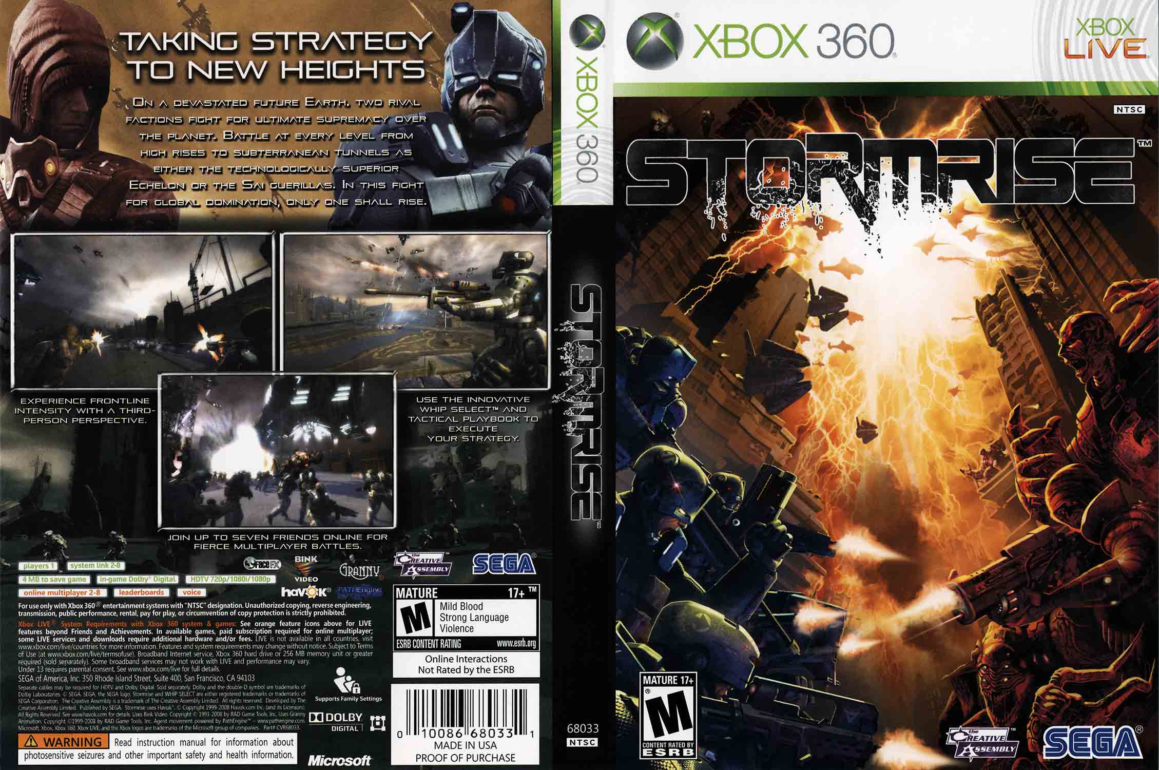 Stormrise pro XBOX 360 - zadní strana obalu s popisem hry