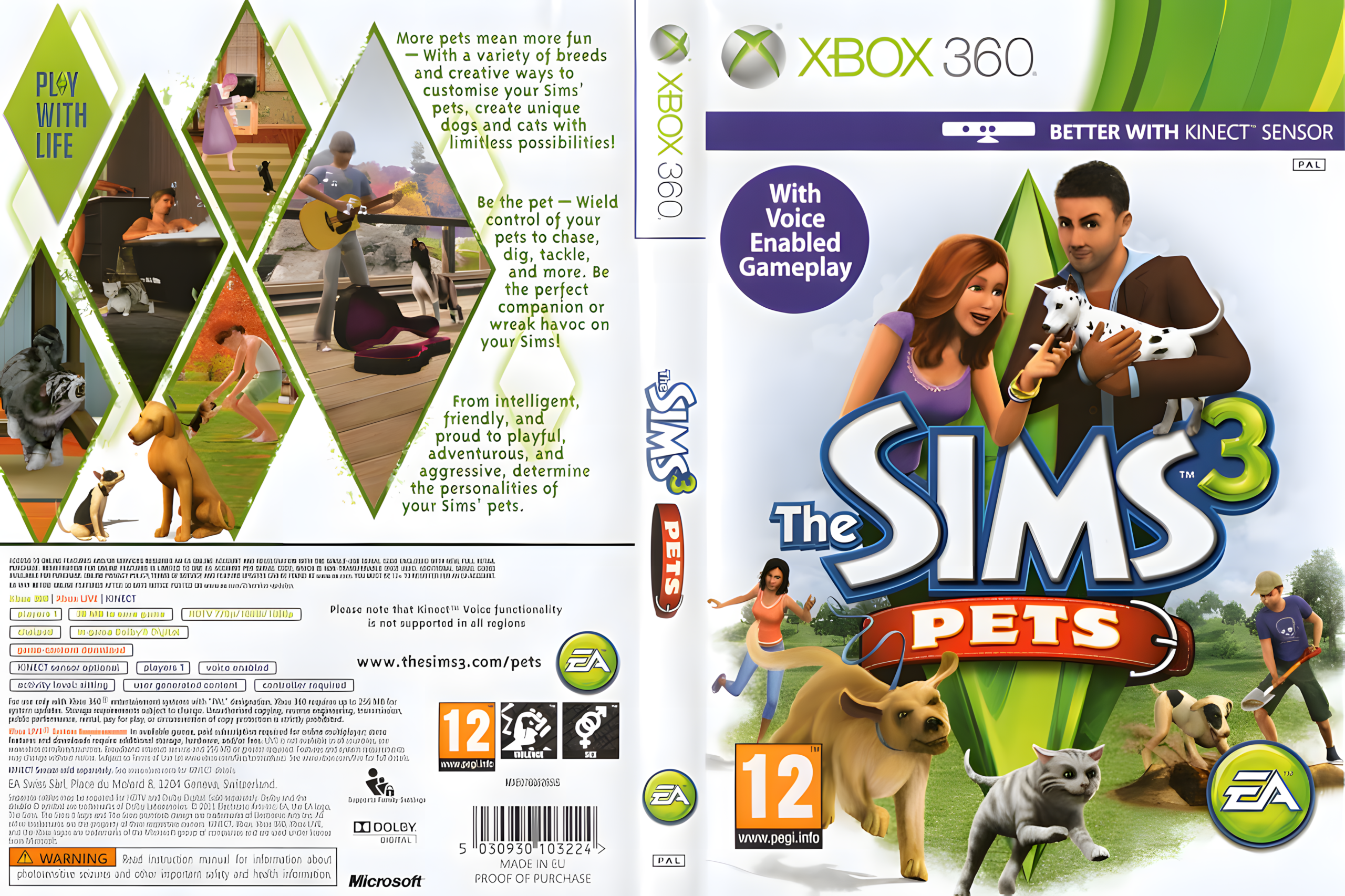 The Sims 3: Pets pro XBOX 360 — kinect